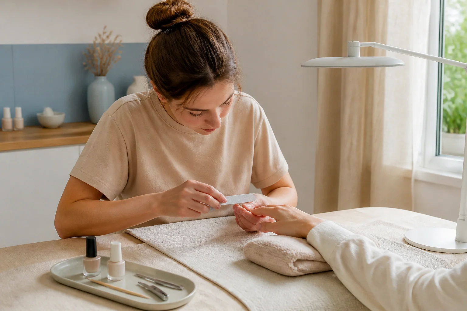 Préparation de soins esthétiques avant un mariage — illustration générée par IA