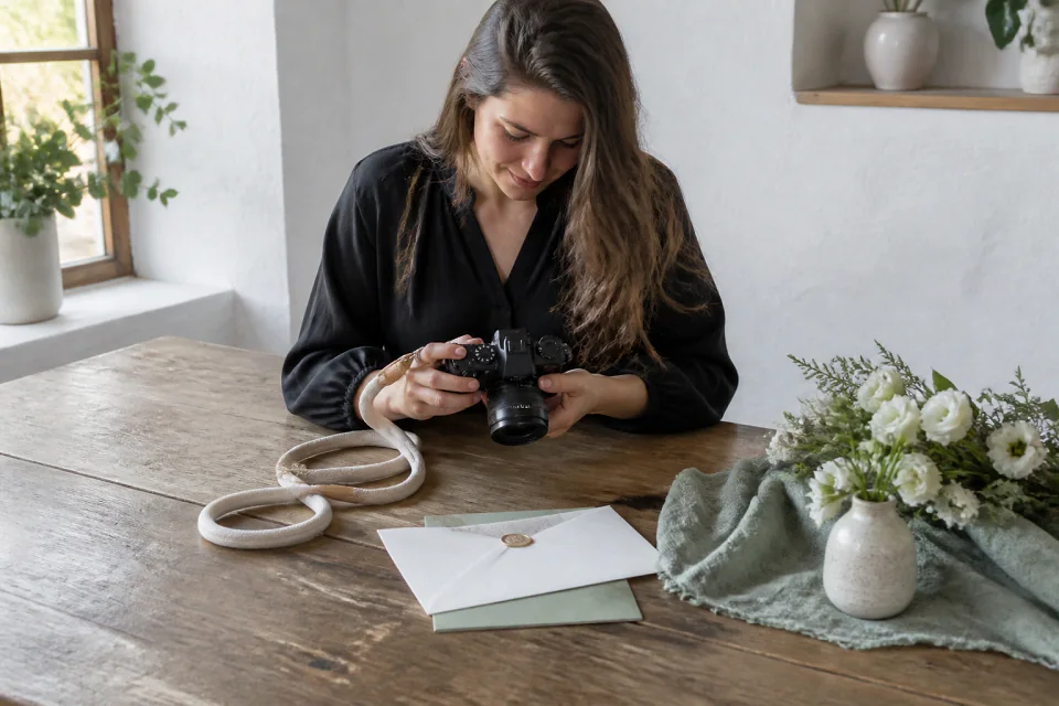 Appareil photo et accessoires de reportage de mariage — illustration générée par IA
