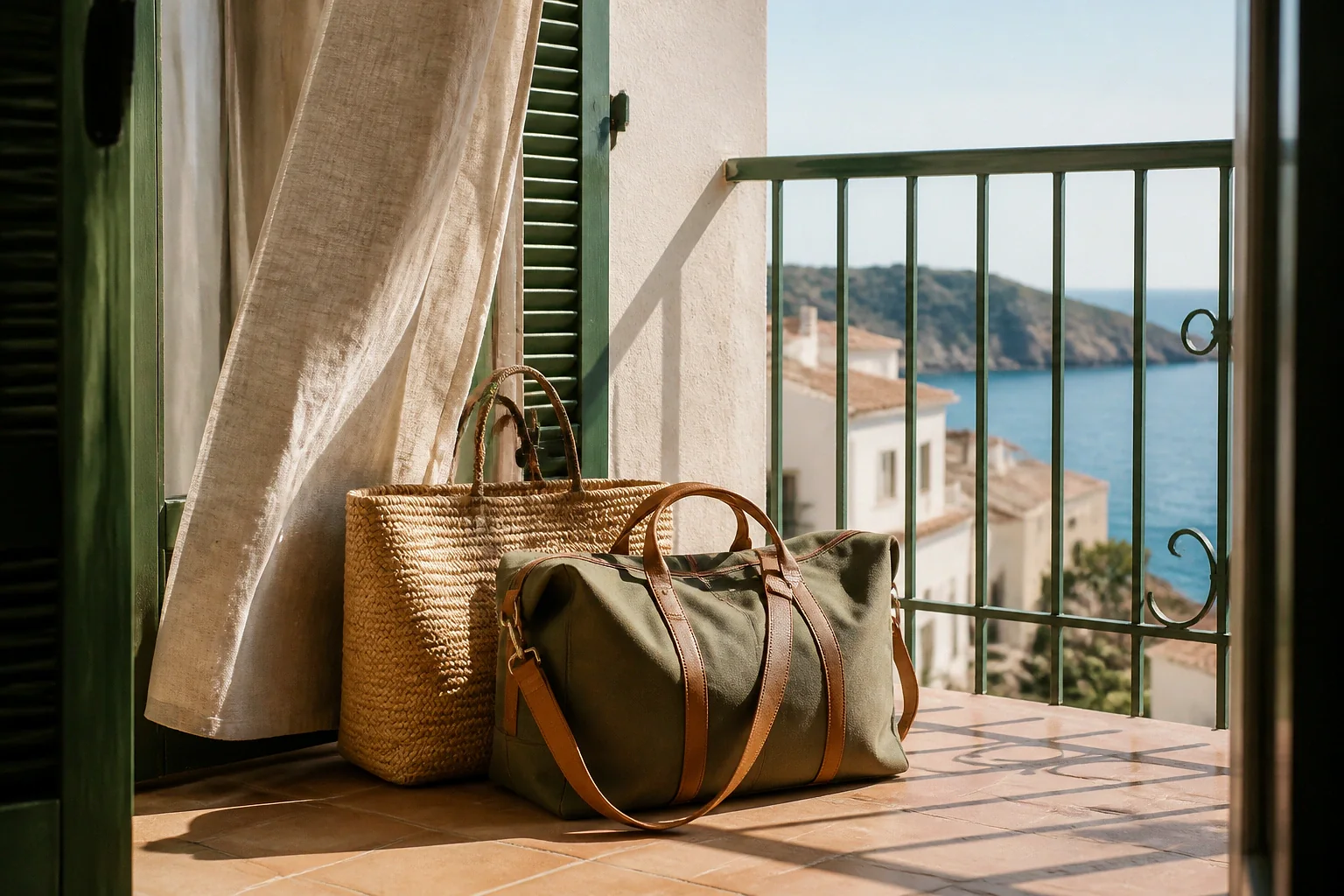 Bagages et hébergement pour un voyage de noces — illustration générée par IA
