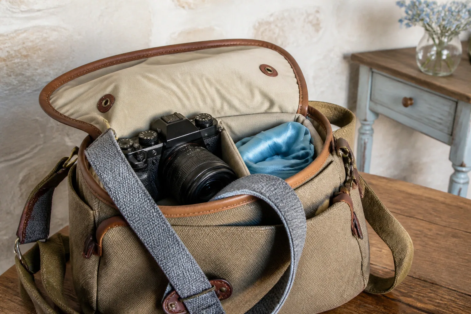 Appareil photo et accessoires de reportage de mariage — illustration générée par IA