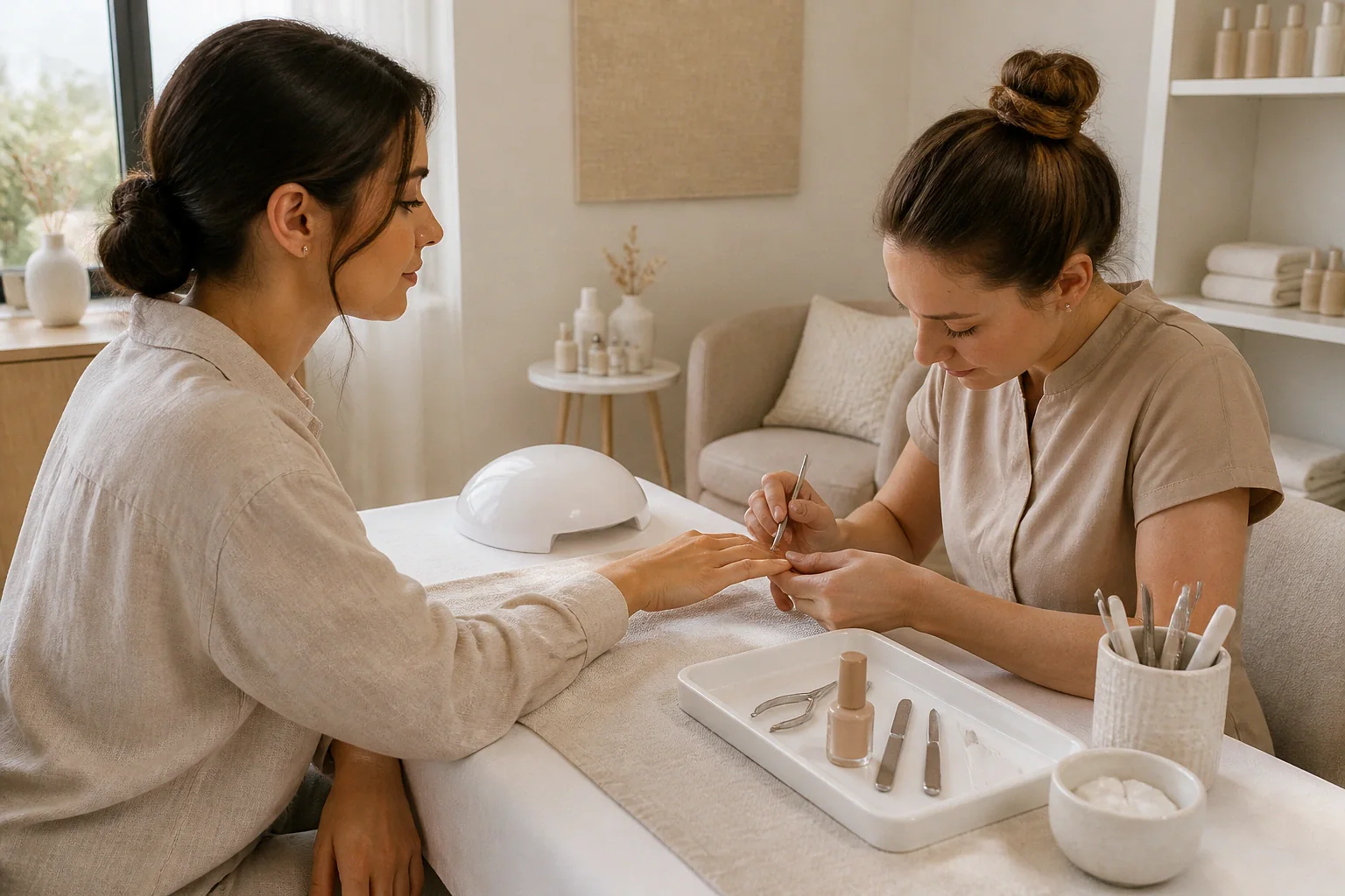 Préparation de soins esthétiques avant un mariage — illustration générée par IA