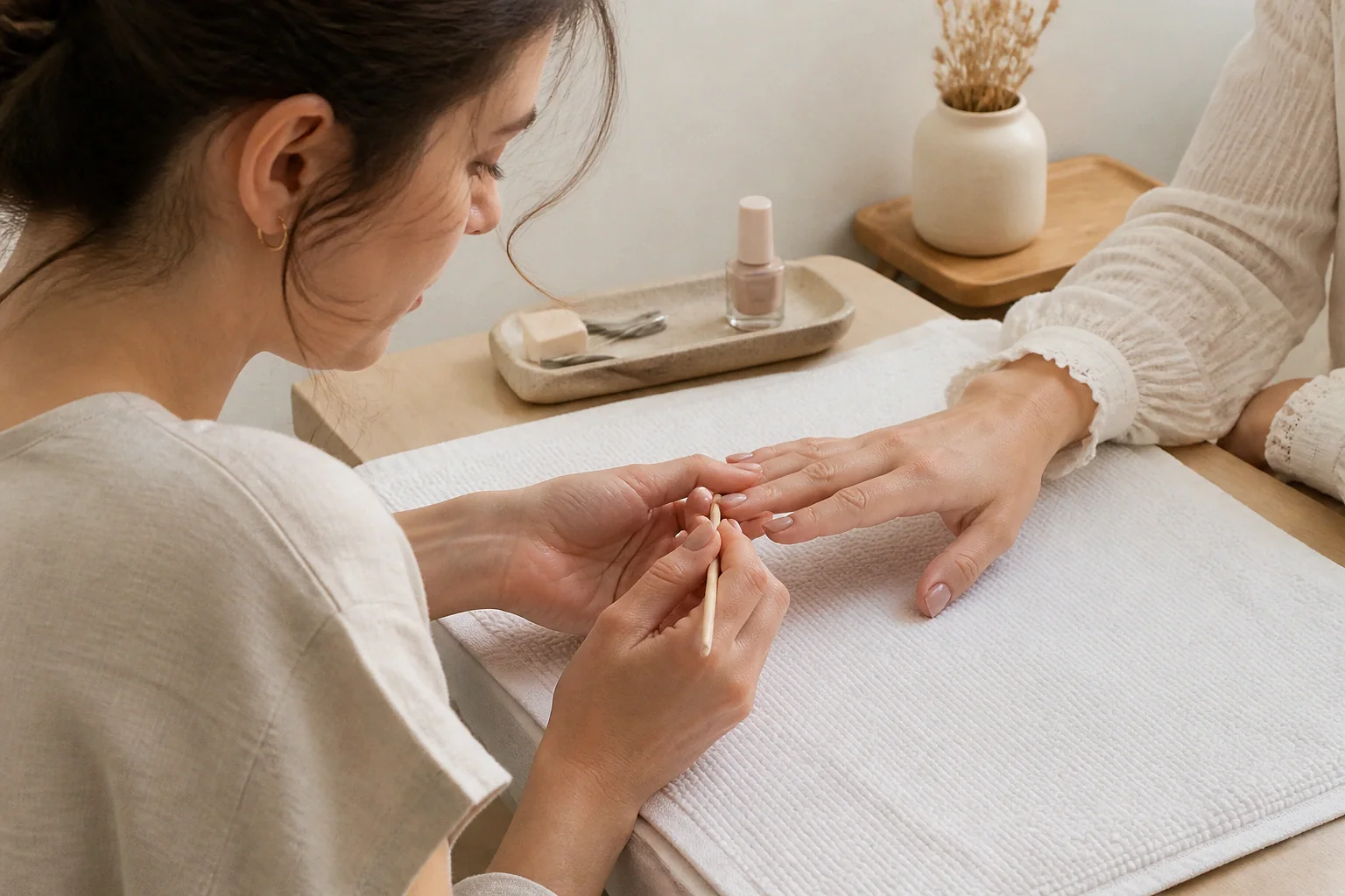 Préparation de soins esthétiques avant un mariage — illustration générée par IA