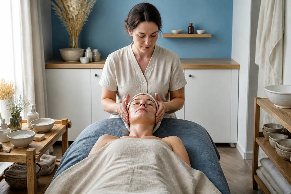 Préparation de soins esthétiques avant un mariage — illustration générée par IA