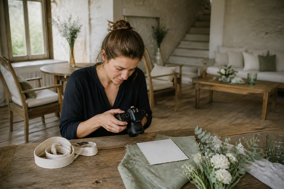 Appareil photo et accessoires de reportage de mariage — illustration générée par IA