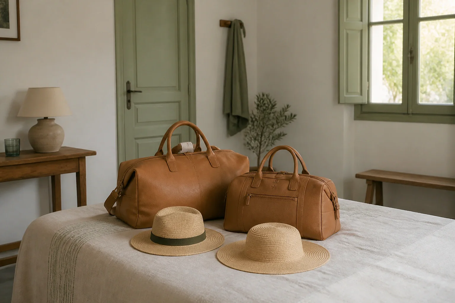 Bagages et hébergement pour un voyage de noces — illustration générée par IA