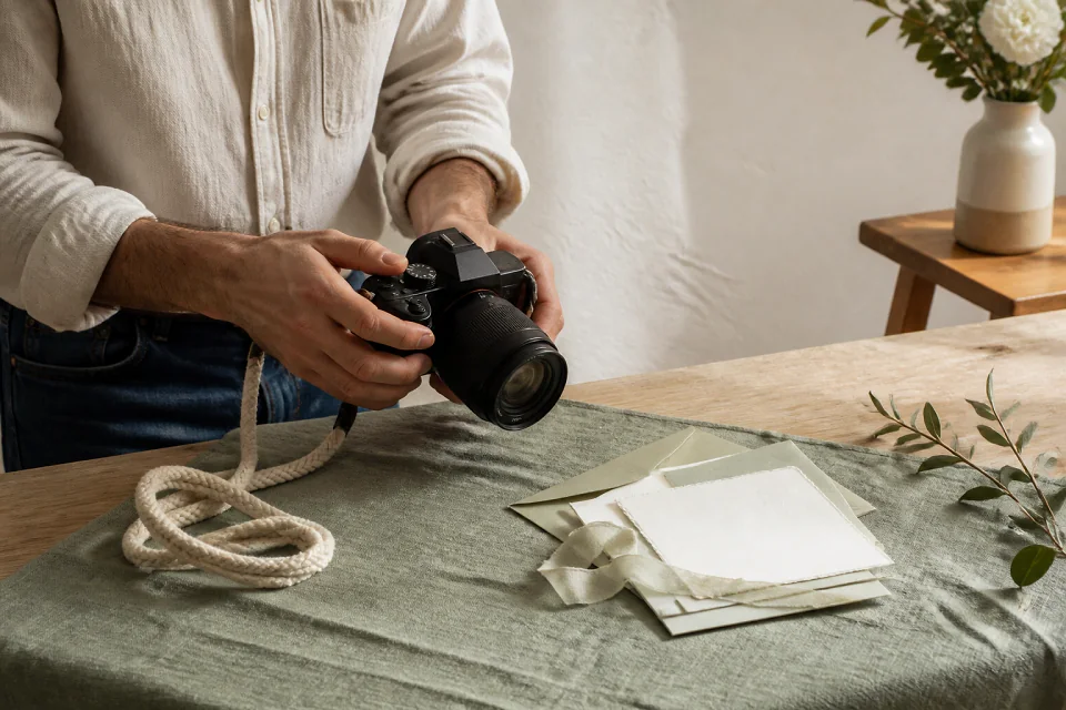 Appareil photo et accessoires de reportage de mariage — illustration générée par IA