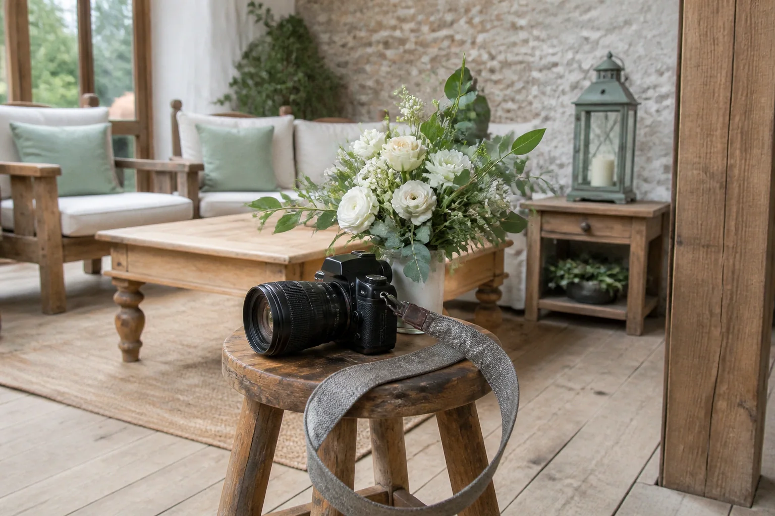 Appareil photo et accessoires de reportage de mariage — illustration générée par IA