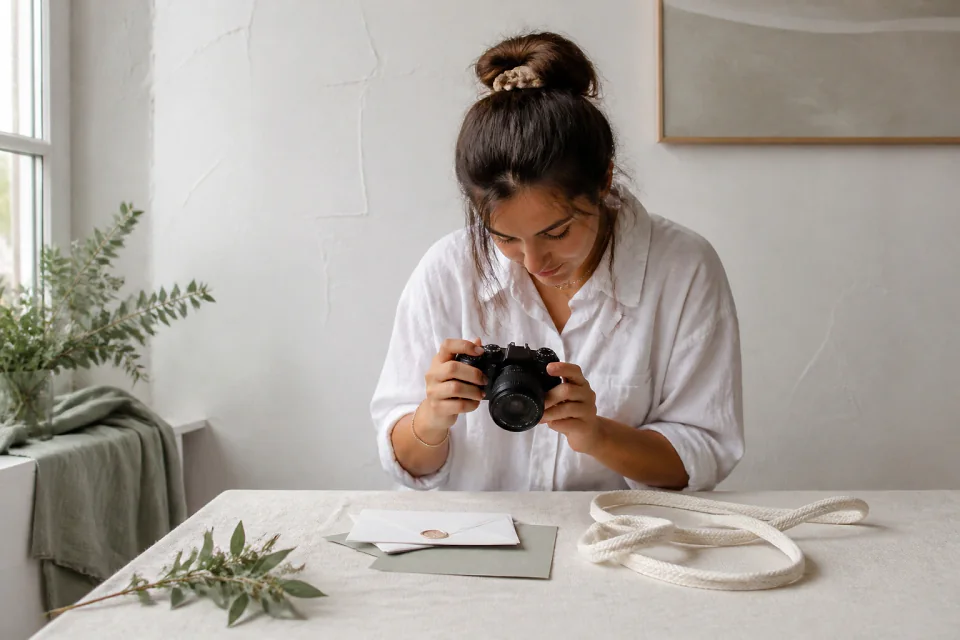 Appareil photo et accessoires de reportage de mariage — illustration générée par IA