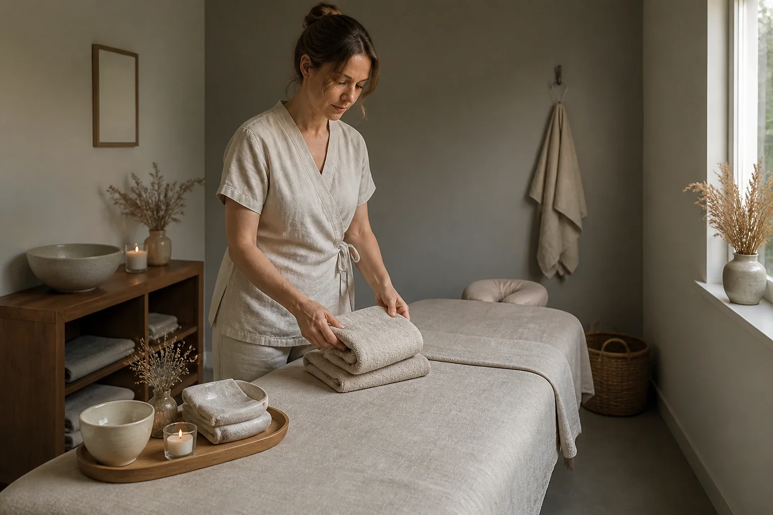 Préparation de soins esthétiques avant un mariage — illustration générée par IA