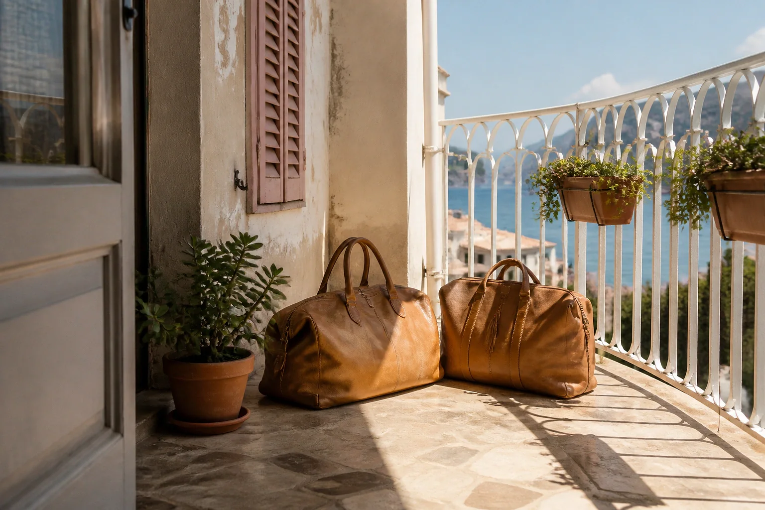 Bagages et hébergement pour un voyage de noces — illustration générée par IA