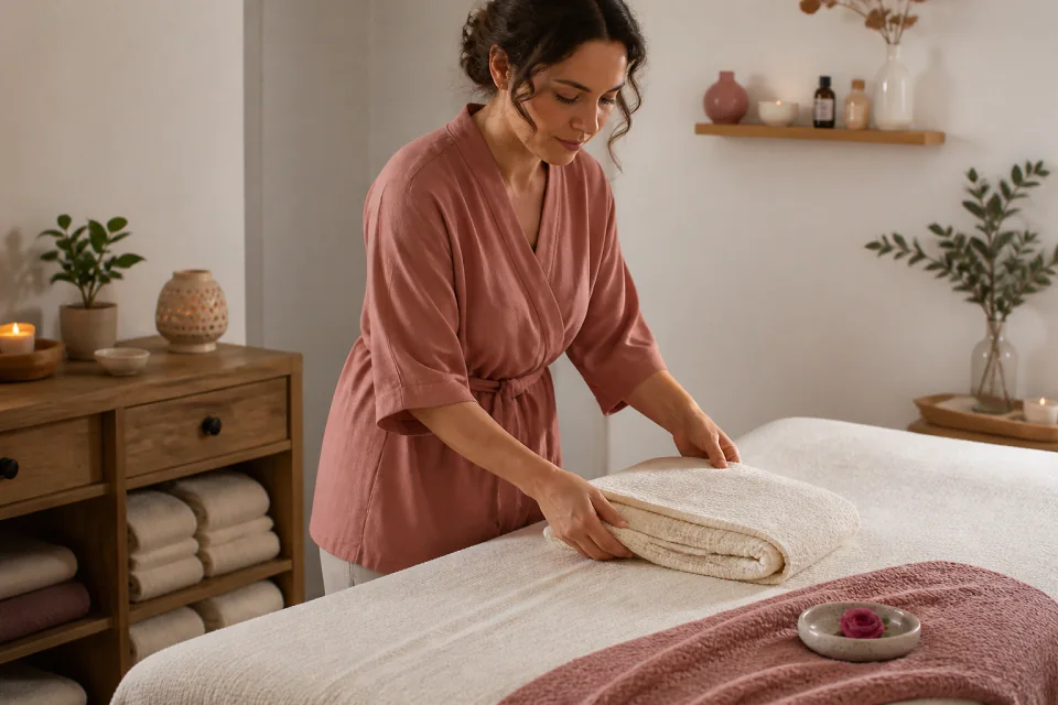 Préparation de soins esthétiques avant un mariage — illustration générée par IA