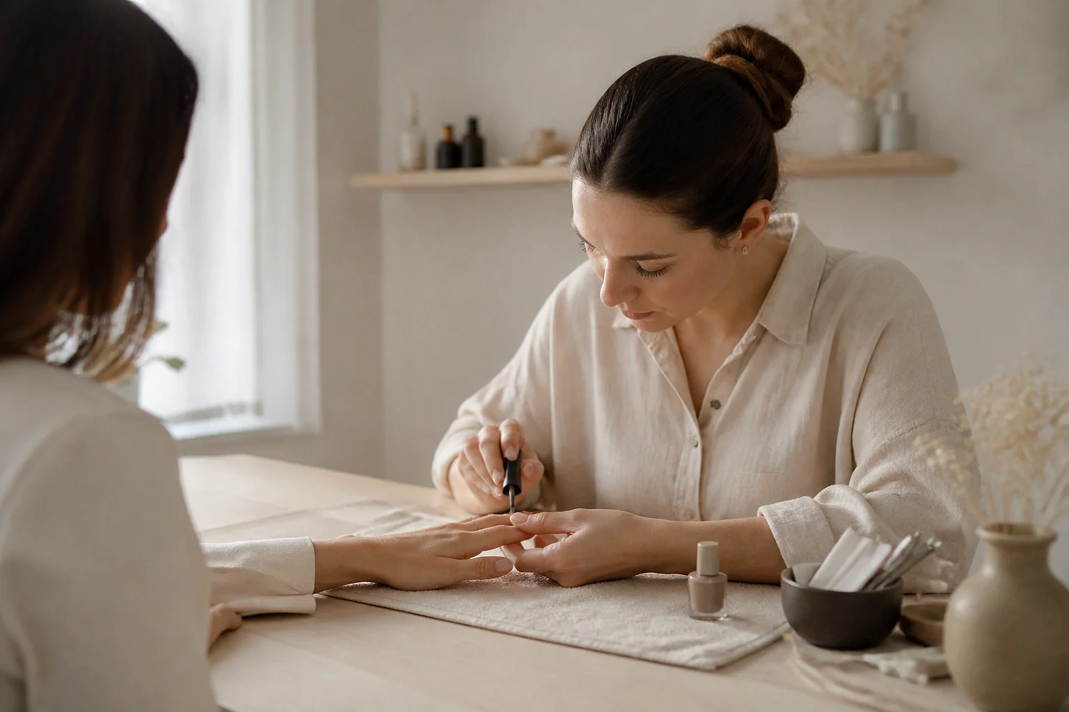Préparation de soins esthétiques avant un mariage — illustration générée par IA