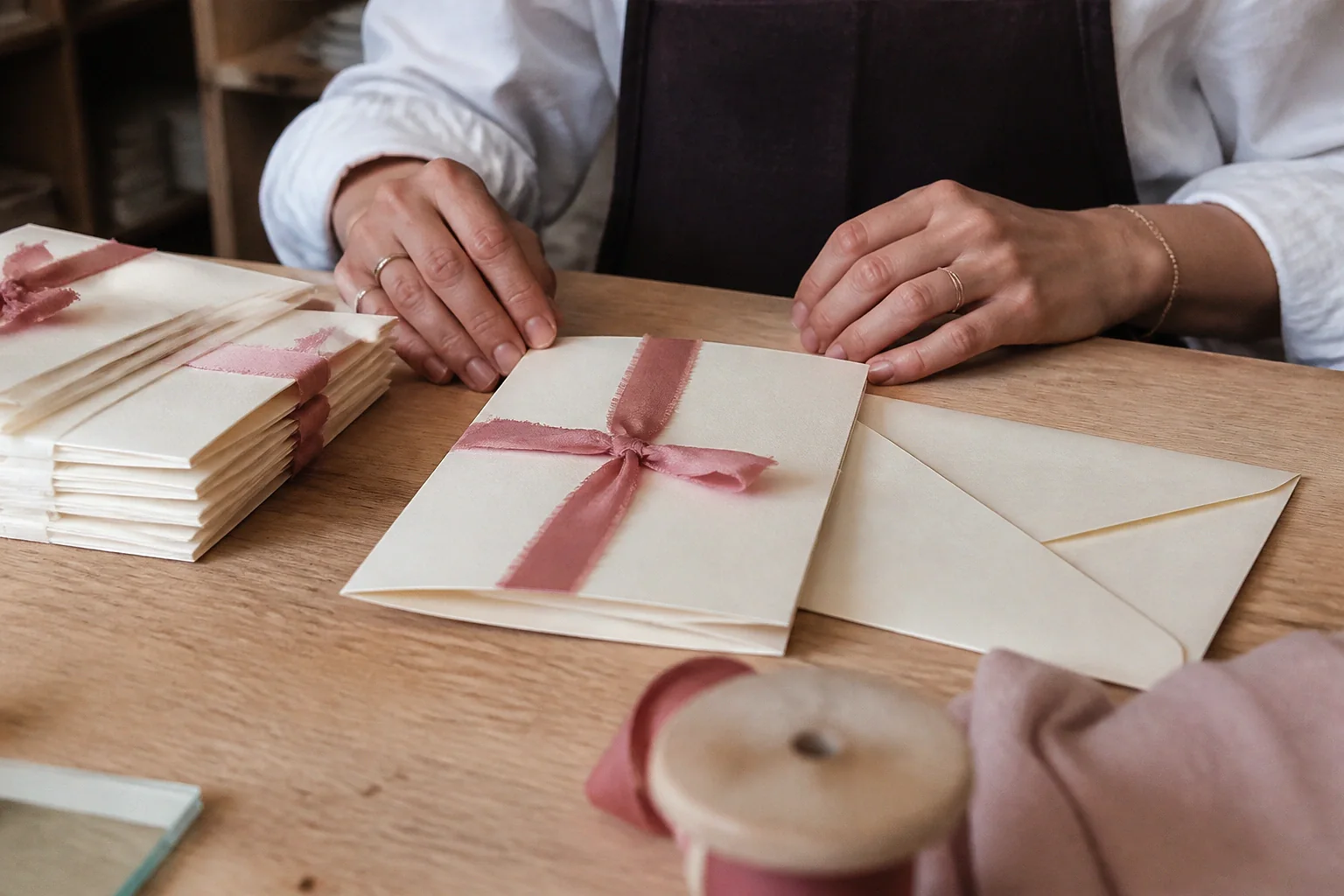 Papeterie et supports de faire-part de mariage — illustration générée par IA