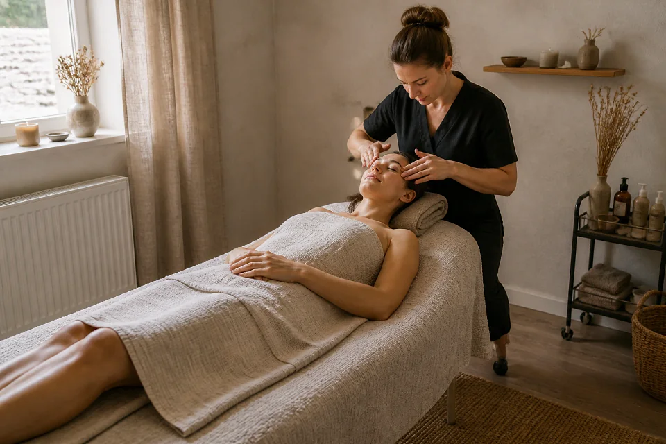 Préparation de soins esthétiques avant un mariage — illustration générée par IA