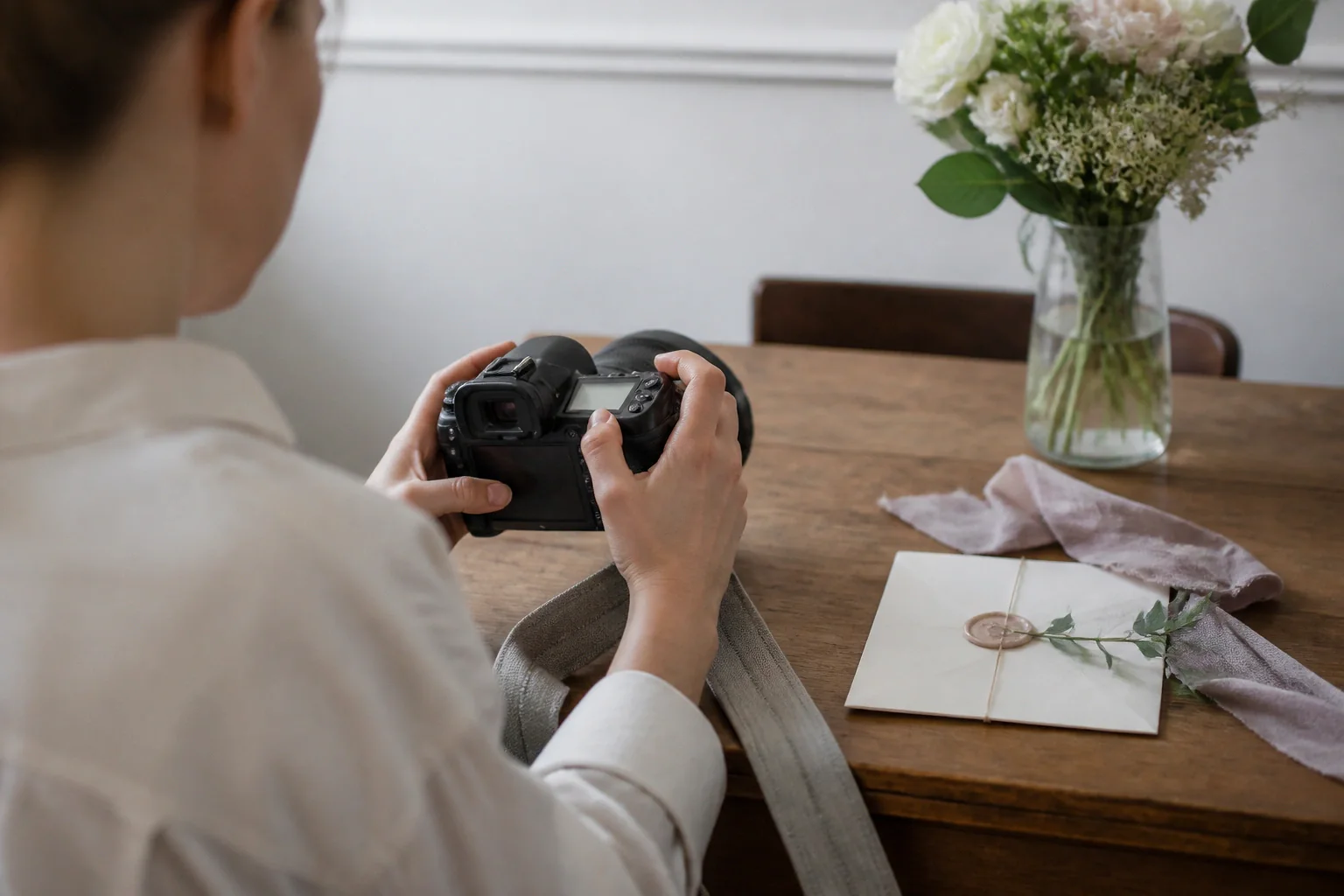 Appareil photo et accessoires de reportage de mariage — illustration générée par IA