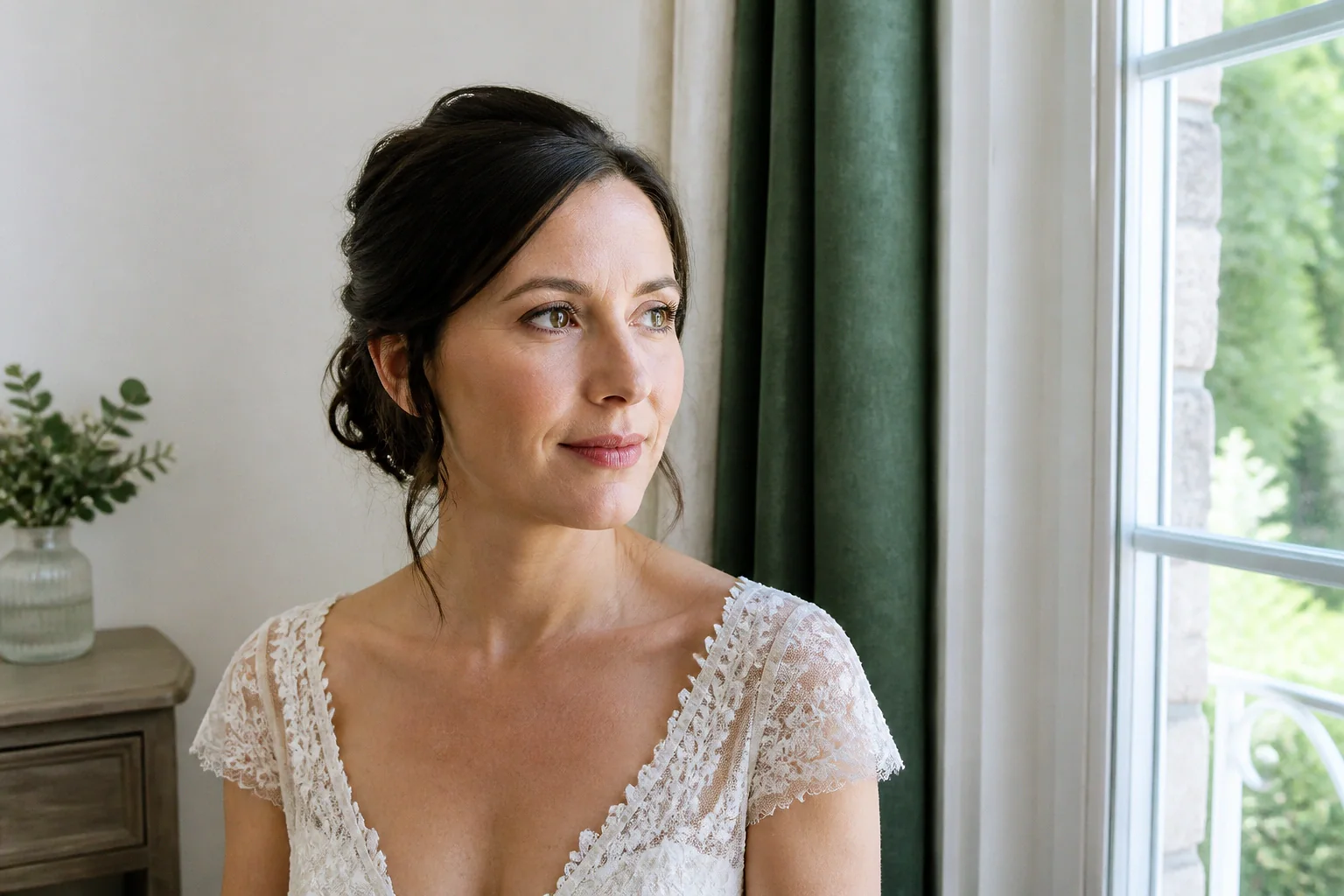 Préparation d’un maquillage de mariage — illustration générée par IA