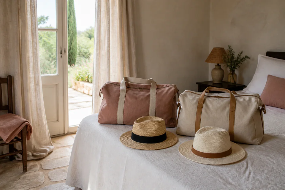 Bagages et hébergement pour un voyage de noces — illustration générée par IA