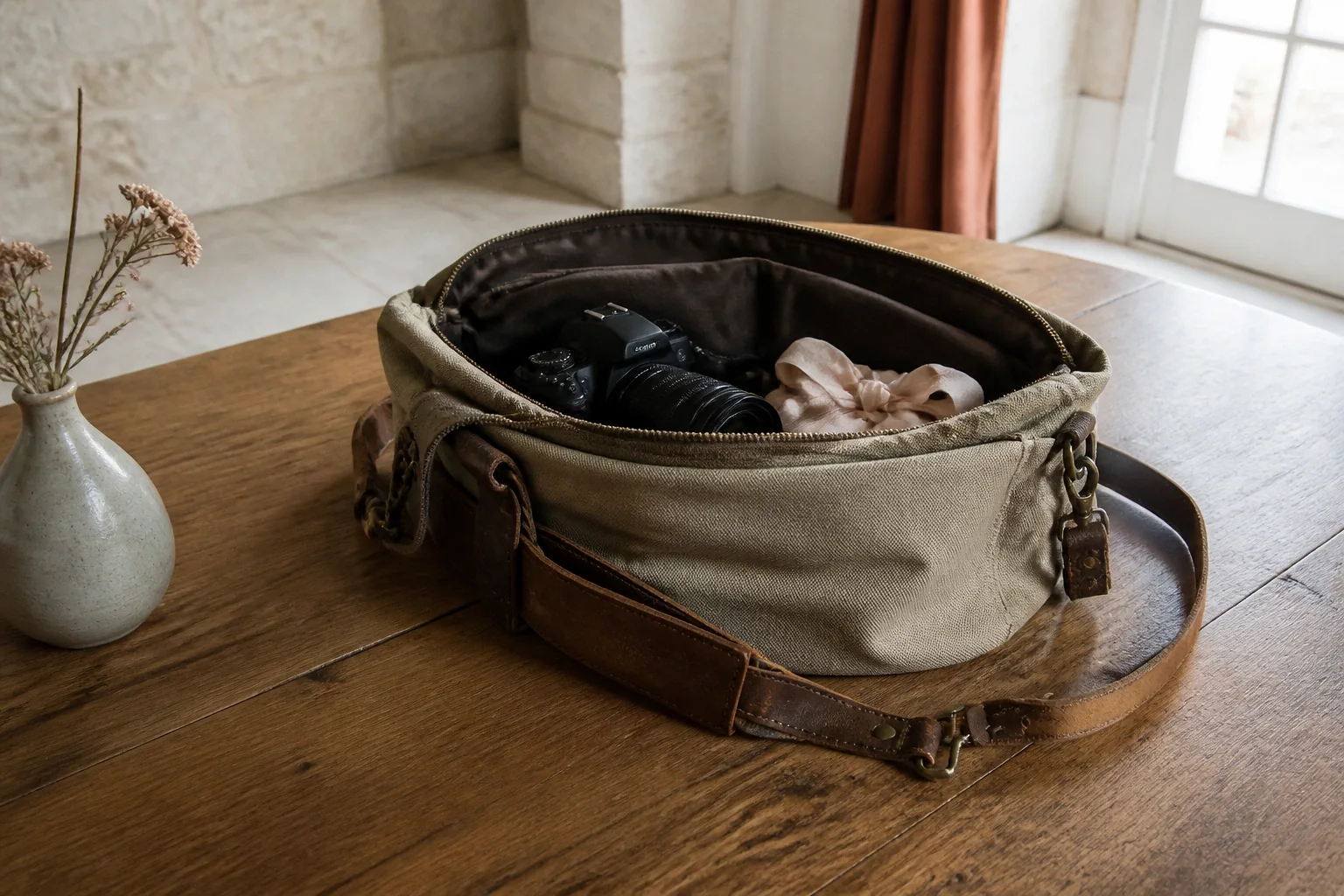 Appareil photo et accessoires de reportage de mariage — illustration générée par IA