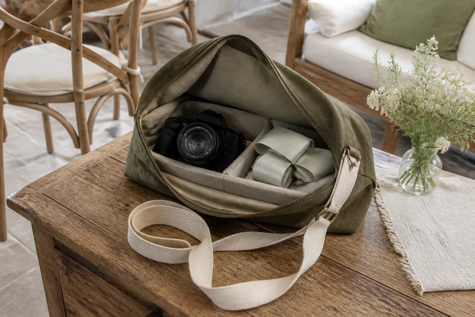 Appareil photo et accessoires de reportage de mariage — illustration générée par IA