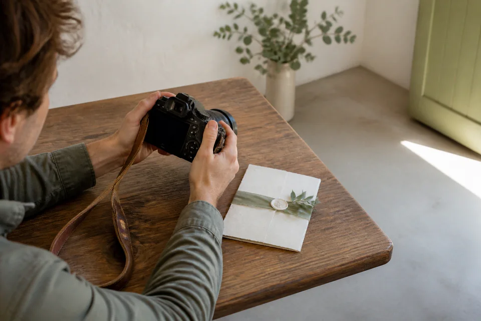 Appareil photo et accessoires de reportage de mariage — illustration générée par IA