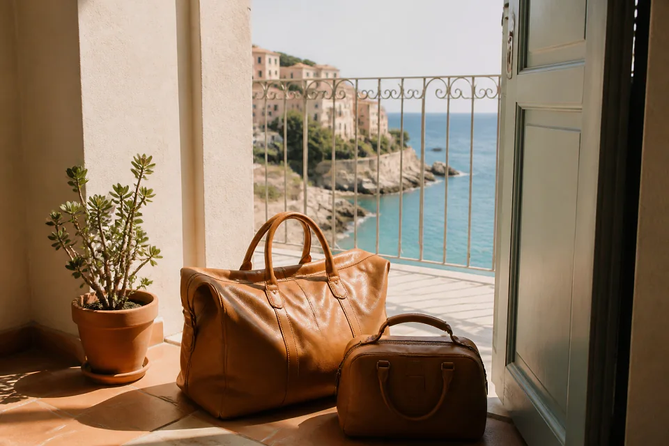 Bagages et hébergement pour un voyage de noces — illustration générée par IA