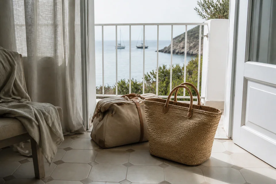 Bagages et hébergement pour un voyage de noces — illustration générée par IA