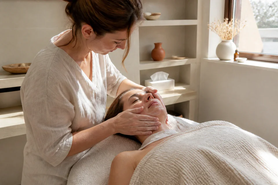 Préparation de soins esthétiques avant un mariage — illustration générée par IA