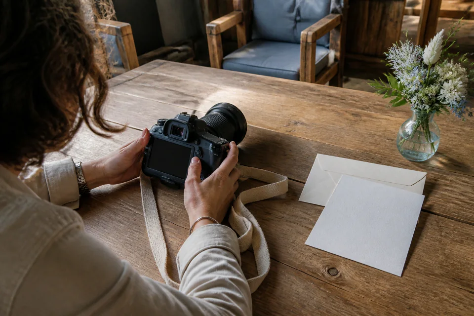 Appareil photo et accessoires de reportage de mariage — illustration générée par IA