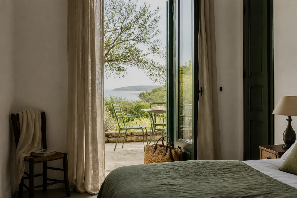 Bagages et hébergement pour un voyage de noces — illustration générée par IA