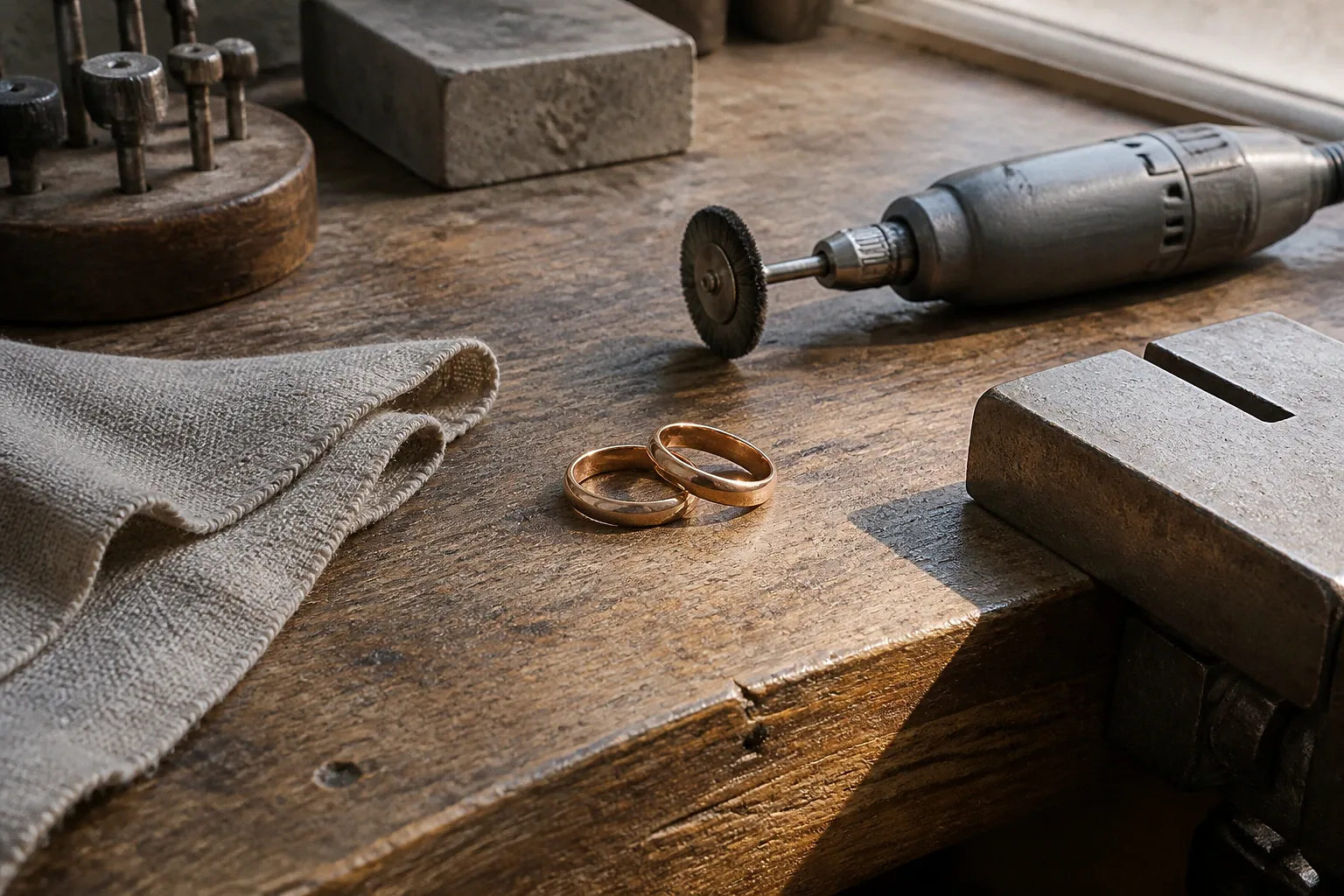 Alliances et travail de bijouterie de mariage — illustration générée par IA