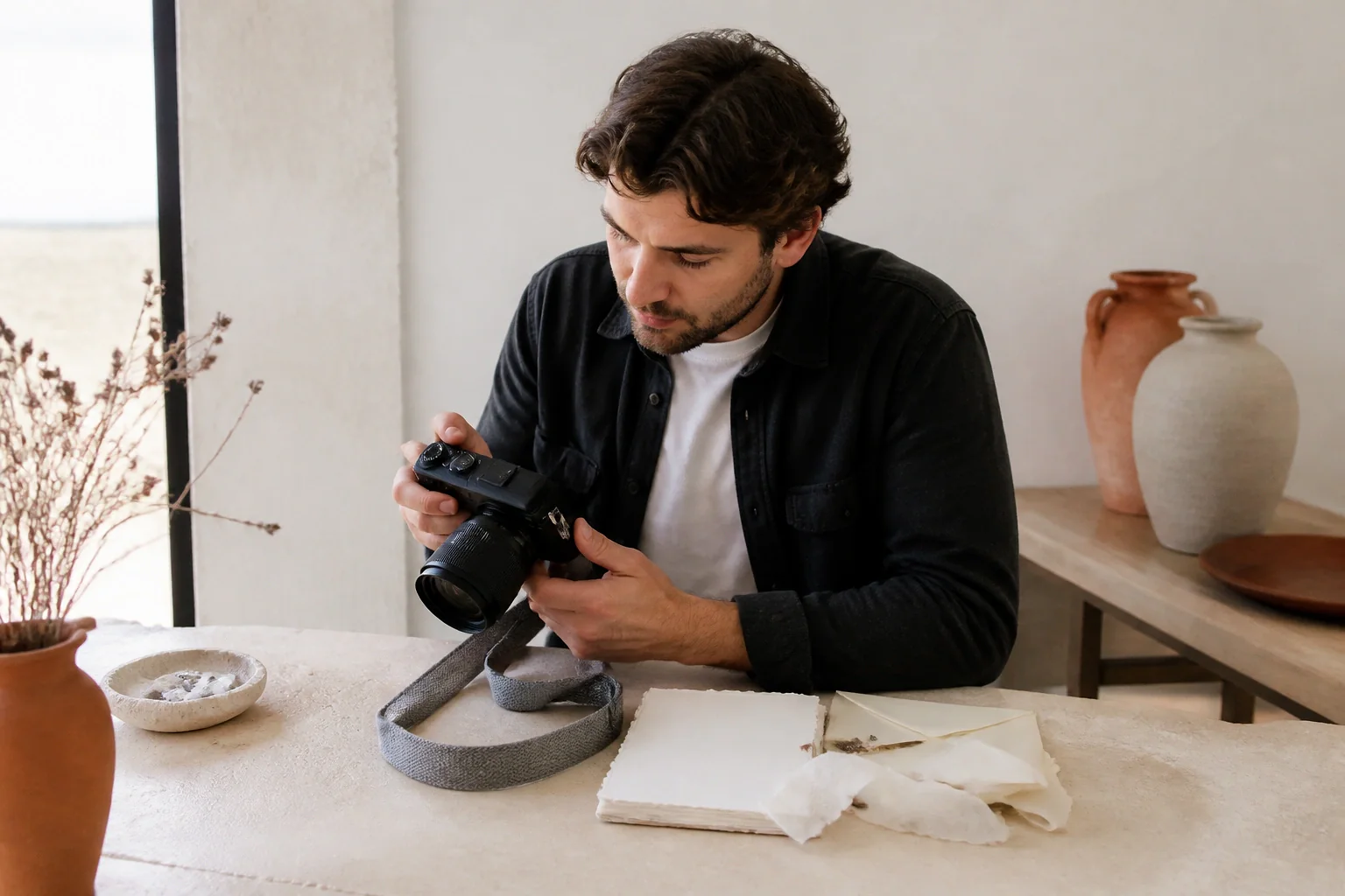 Appareil photo et accessoires de reportage de mariage — illustration générée par IA