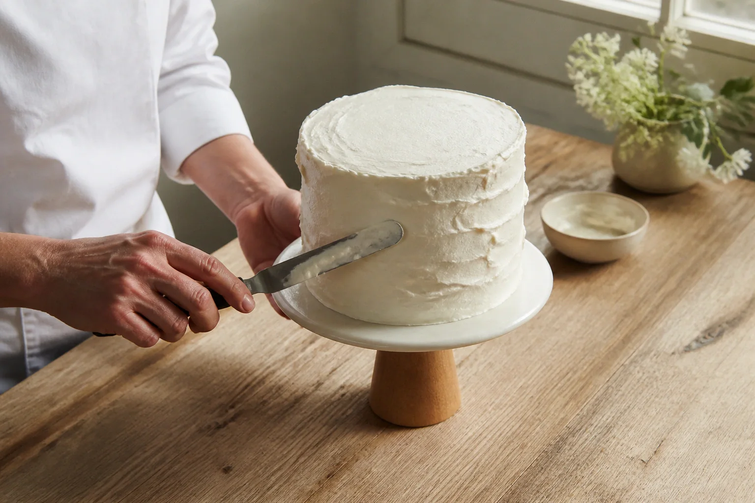 Gâteau de mariage préparé dans un atelier — illustration générée par IA