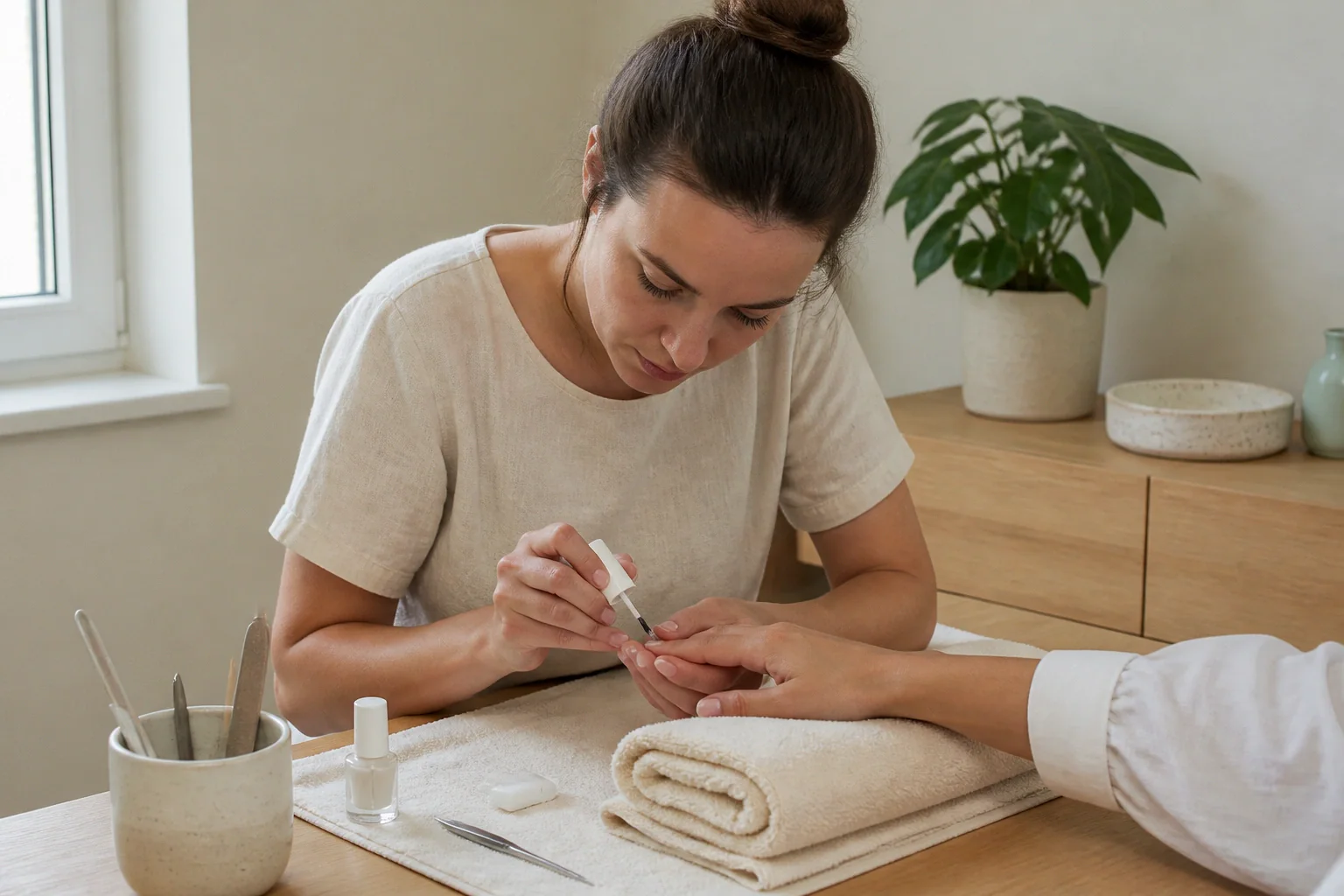 Préparation de soins esthétiques avant un mariage — illustration générée par IA
