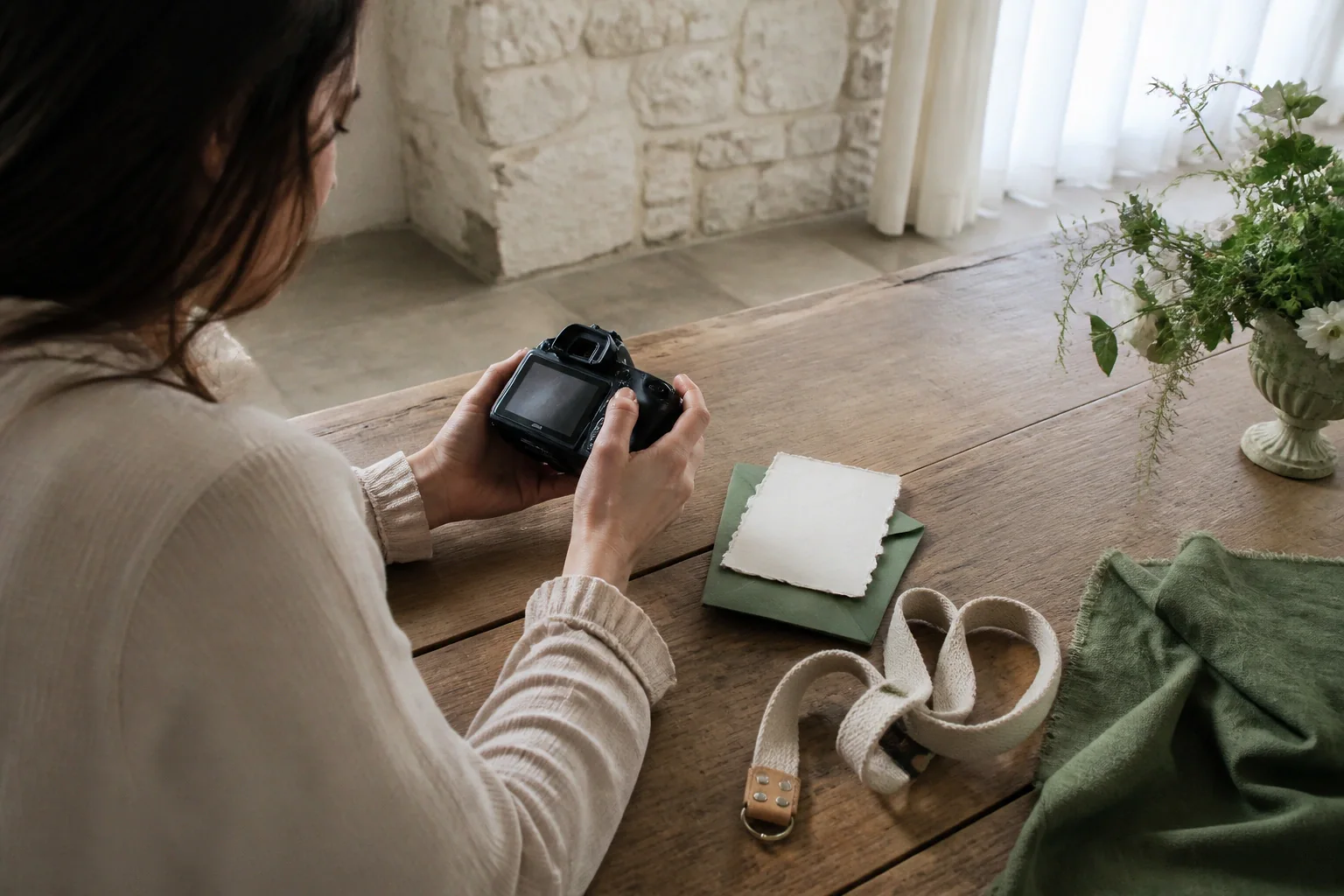 Appareil photo et accessoires de reportage de mariage — illustration générée par IA