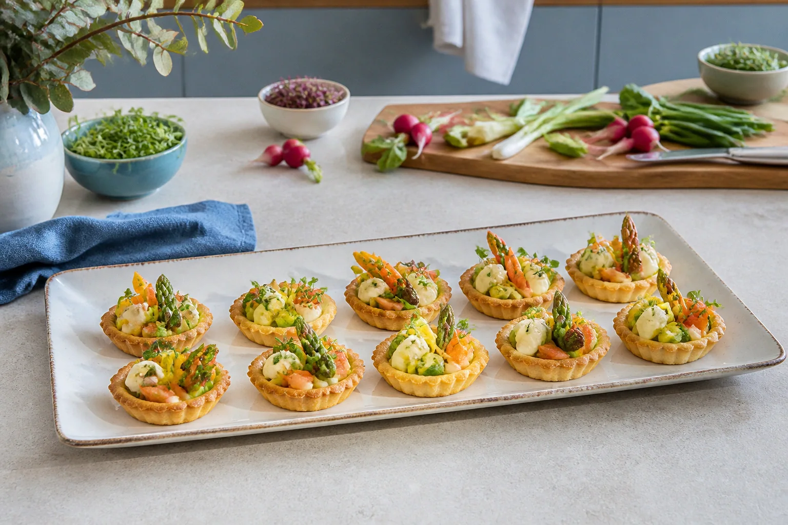 Préparations salées pour un cocktail de mariage — illustration générée par IA