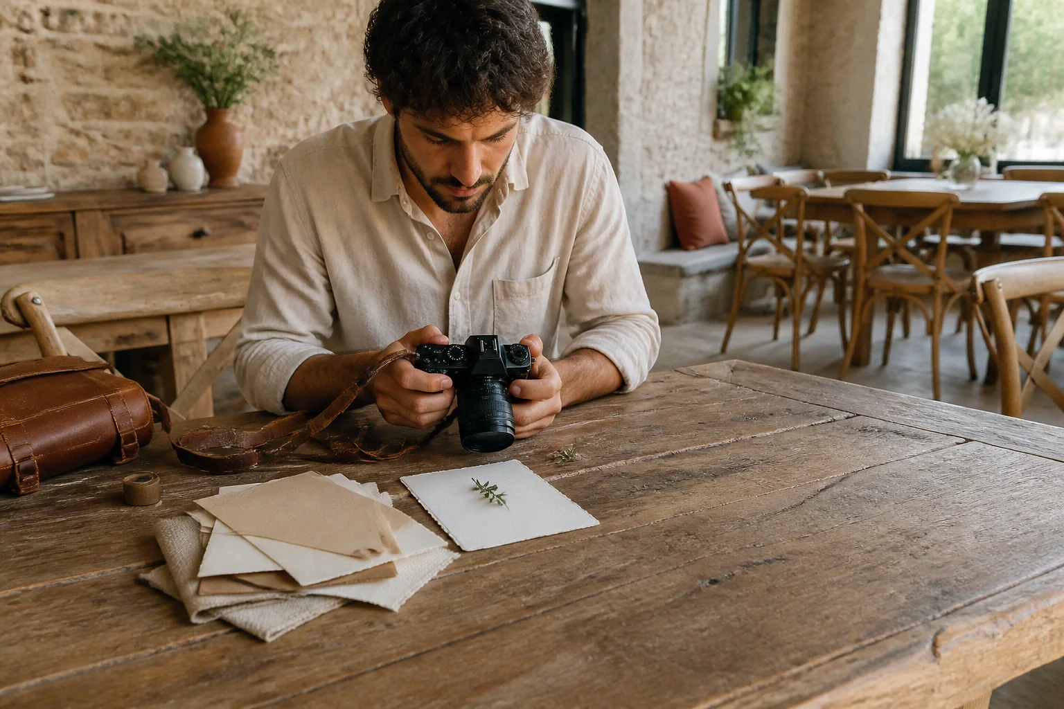 Appareil photo et accessoires de reportage de mariage — illustration générée par IA
