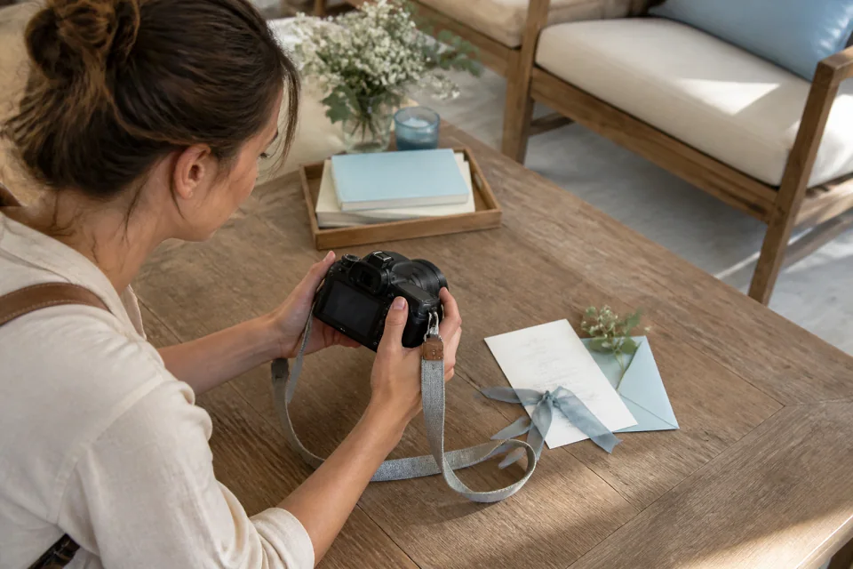 Appareil photo et accessoires de reportage de mariage — illustration générée par IA