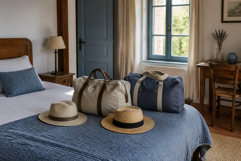 Bagages et hébergement pour un voyage de noces — illustration générée par IA