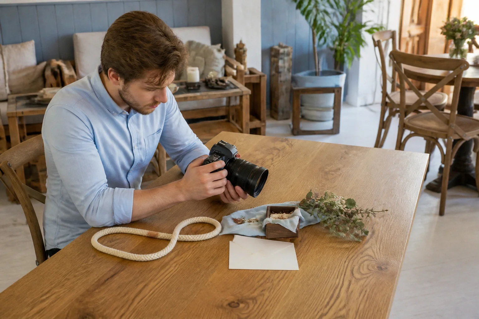 Appareil photo et accessoires de reportage de mariage — illustration générée par IA