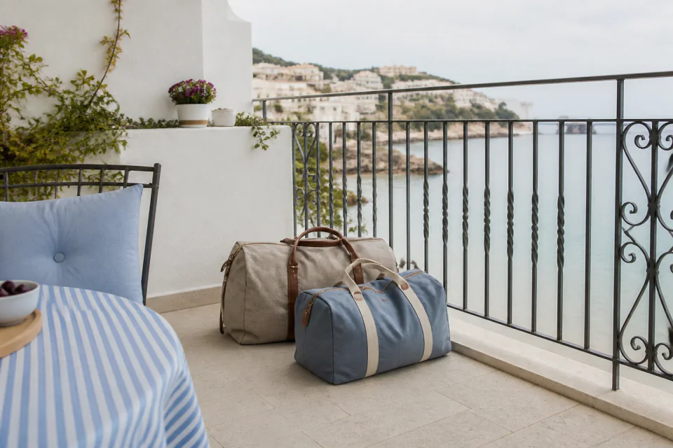 Bagages et hébergement pour un voyage de noces — illustration générée par IA