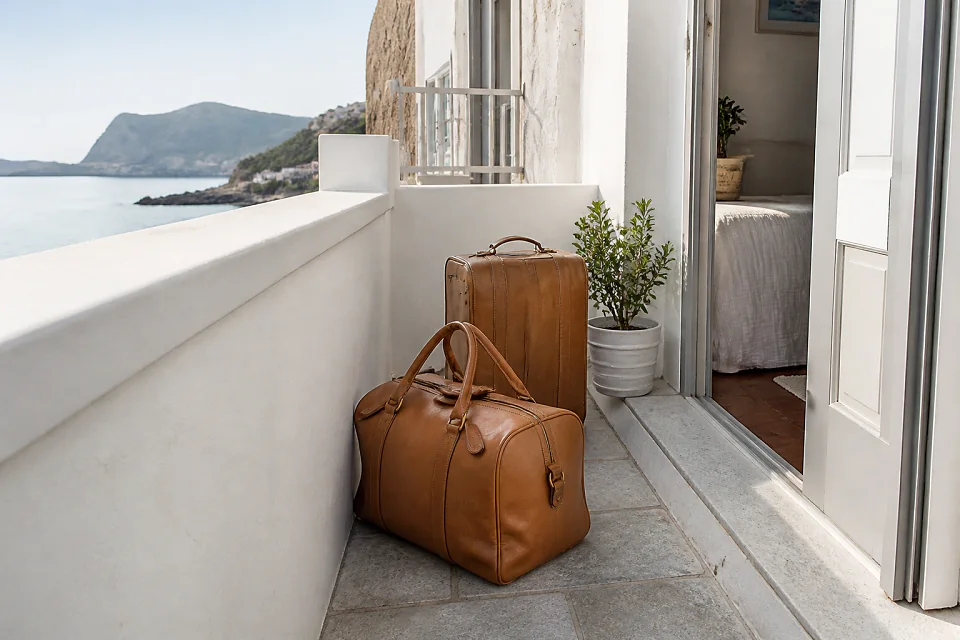 Bagages et hébergement pour un voyage de noces — illustration générée par IA