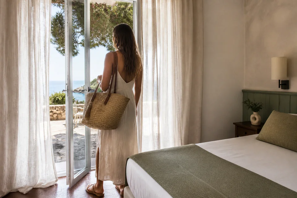 Bagages et hébergement pour un voyage de noces — illustration générée par IA