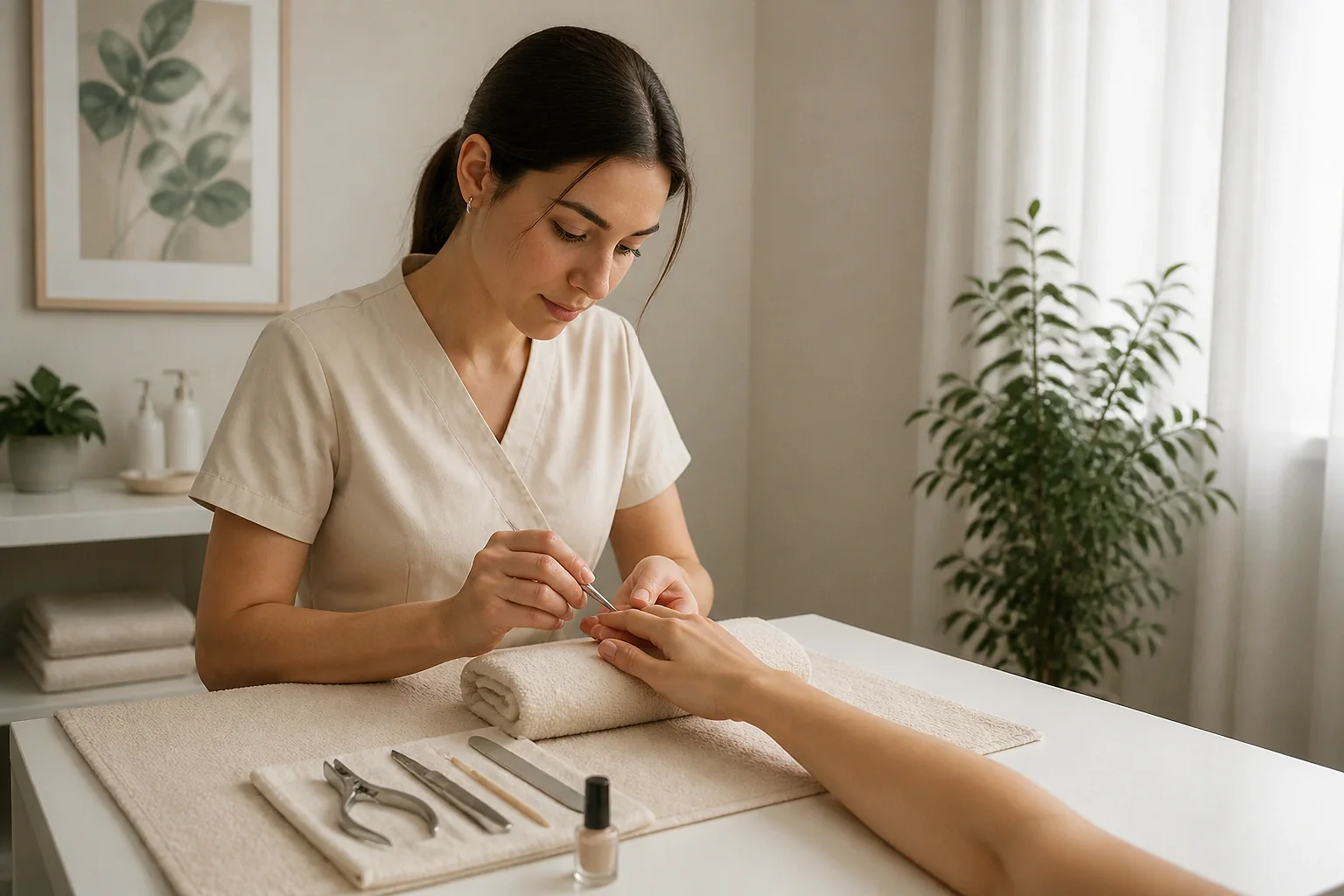 Préparation de soins esthétiques avant un mariage — illustration générée par IA