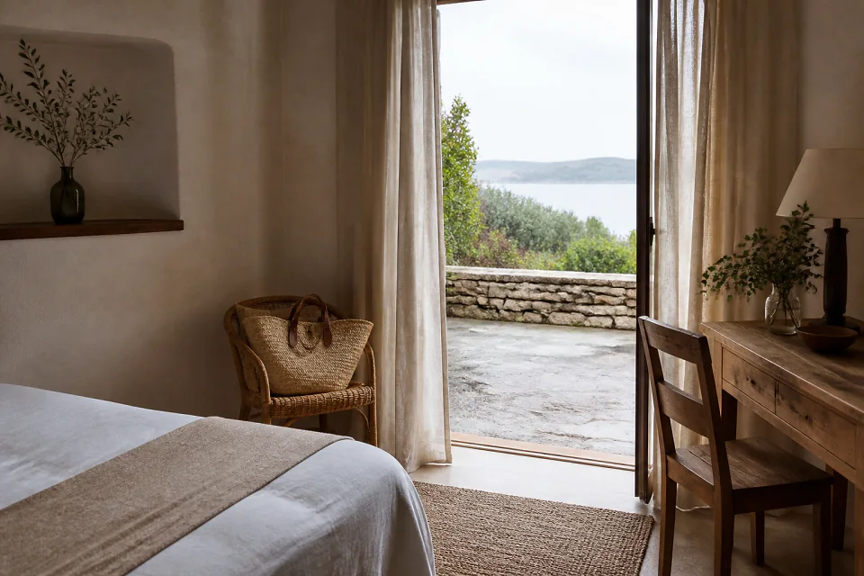 Bagages et hébergement pour un voyage de noces — illustration générée par IA