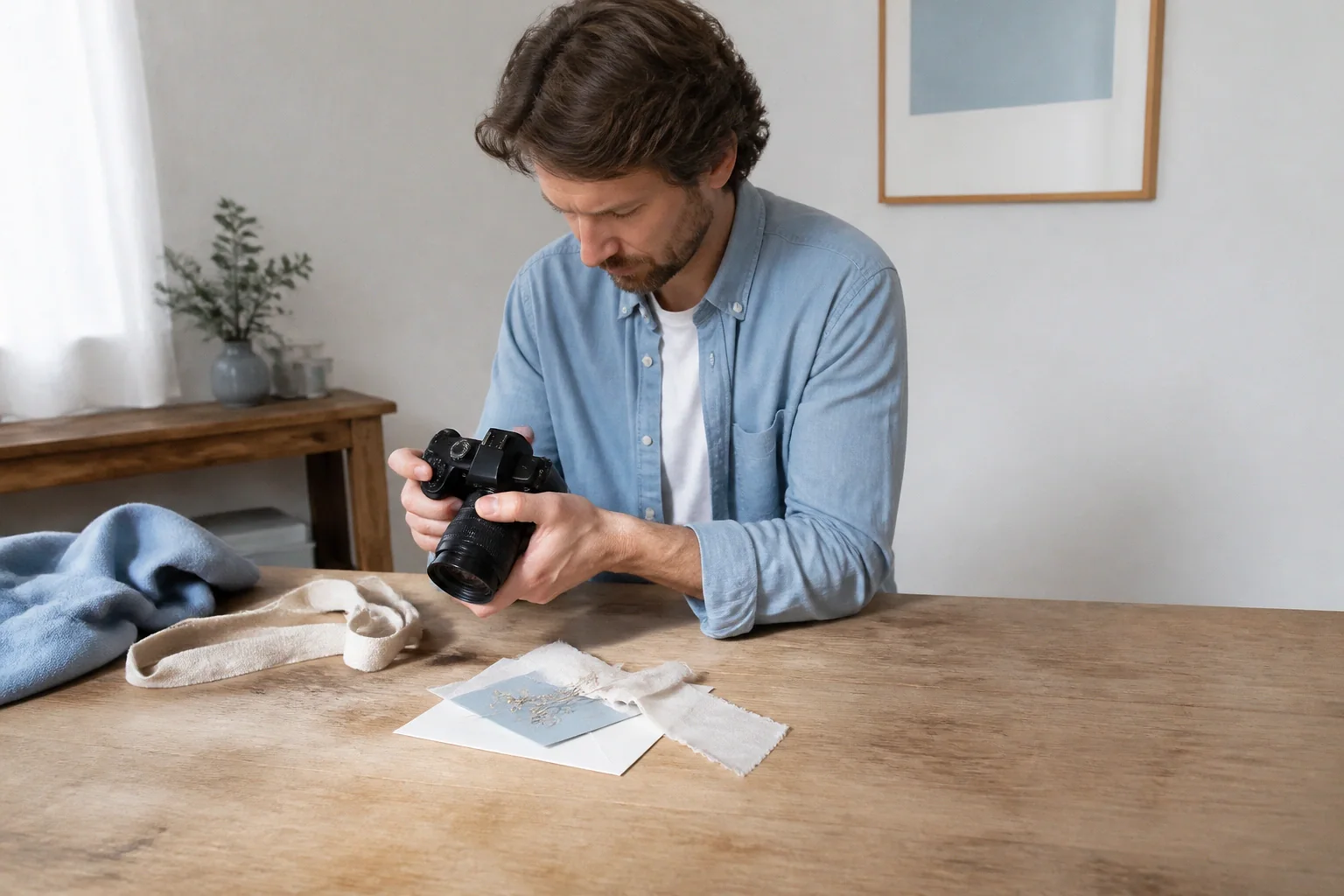 Appareil photo et accessoires de reportage de mariage — illustration générée par IA