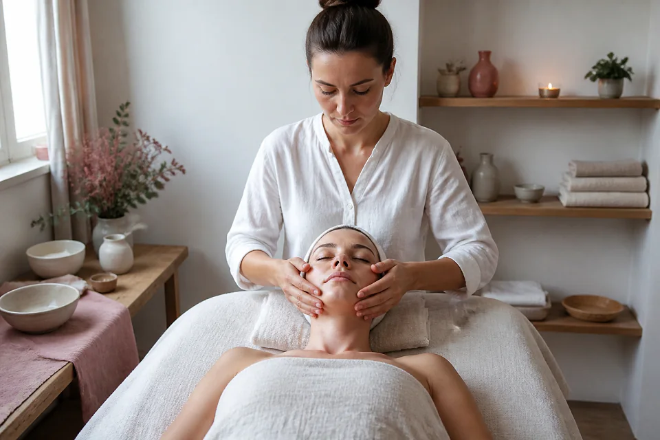 Préparation de soins esthétiques avant un mariage — illustration générée par IA