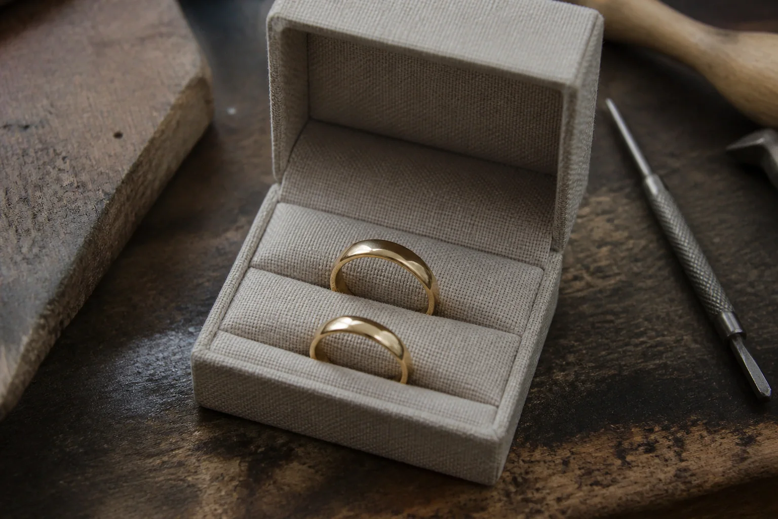 Alliances et travail de bijouterie de mariage — illustration générée par IA