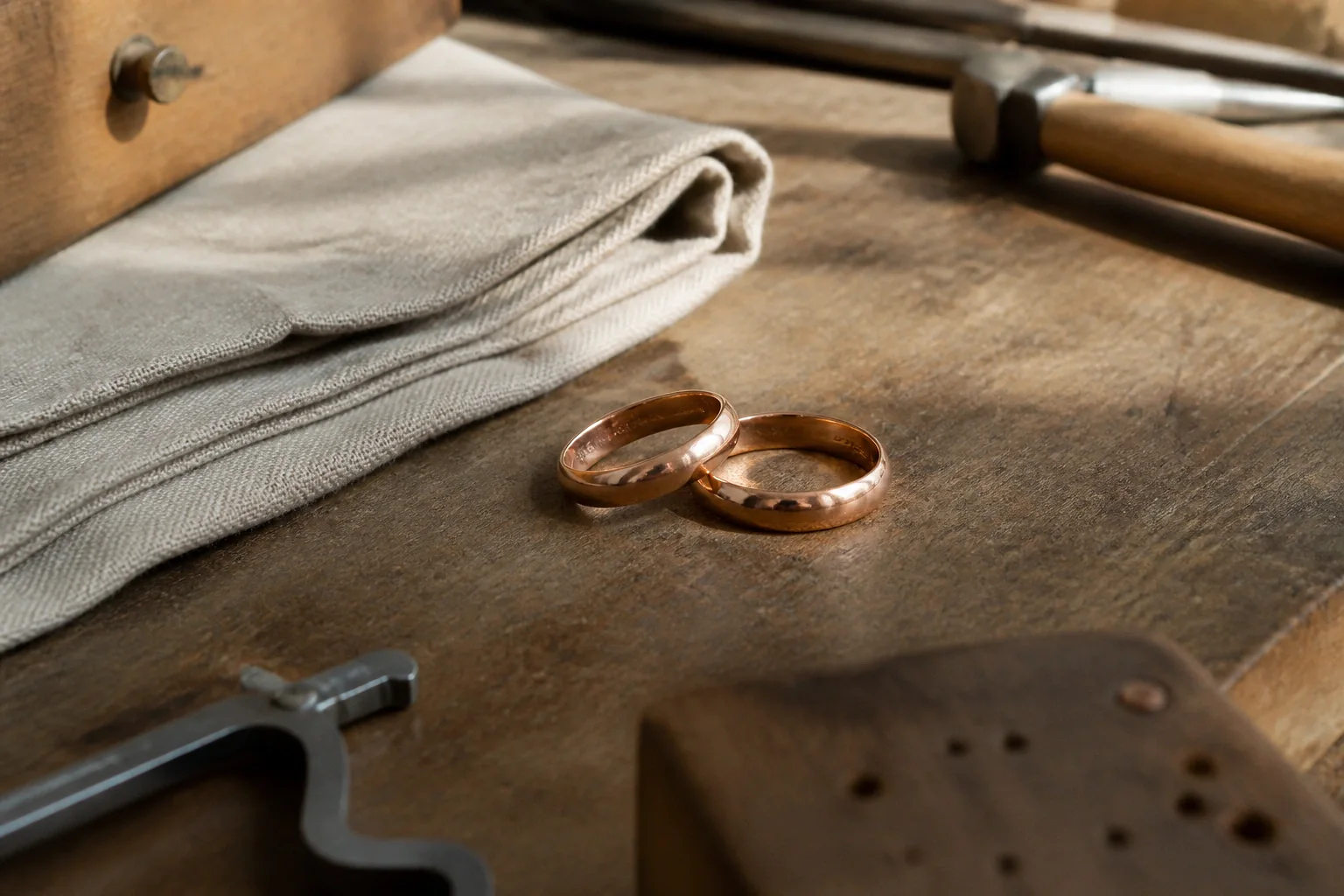 Alliances et travail de bijouterie de mariage — illustration générée par IA
