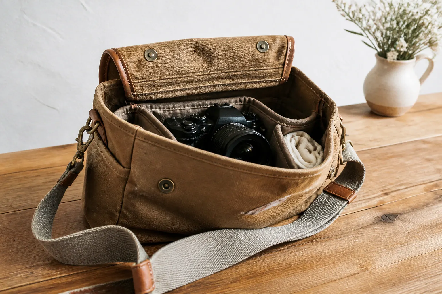 Appareil photo et accessoires de reportage de mariage — illustration générée par IA