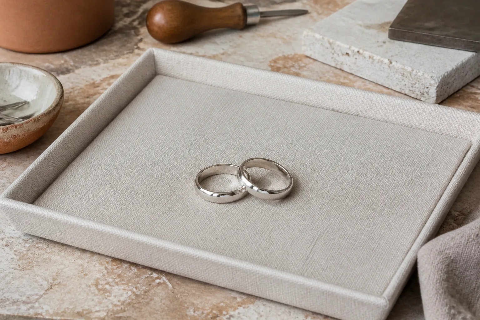 Alliances et travail de bijouterie de mariage — illustration générée par IA
